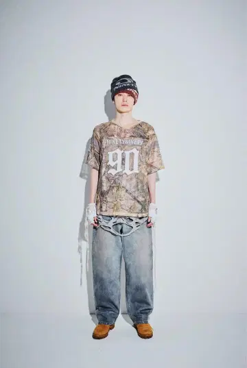 9090 킹 로고 빈티지 테이퍼드 팬츠