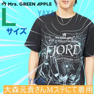 미세스 FJORD 피요르드 글리터 로고 티셔츠 블랙 L 사이즈