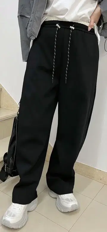 폴린 블루 사이드 비익 와이드 팬츠