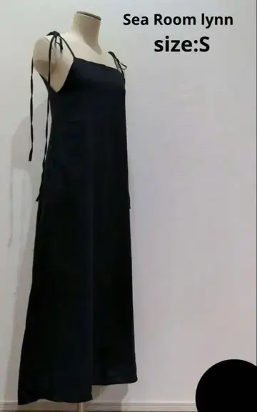 시루무린 SeaRoomlynn 숄더 리본 롱 원피스 블랙 S