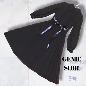 도쿄 소와르 GENIE SOIR 플리츠 블랙 포멀 원피스 M