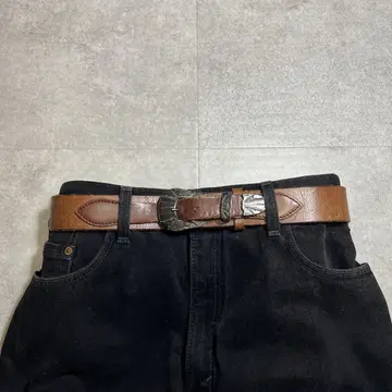 백드롭 가죽 벨트 90년대 아카이브 브라운 멕시코