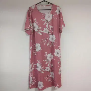 꽃무늬 반팔 티셔츠 원피스 핑크