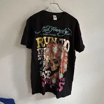Ed Hardy 블랙 티셔츠 y2k 갸루 남자 M 사이즈 미국제 스컬