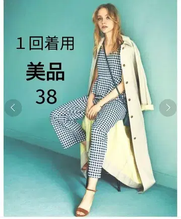 새상품급 유나이티드 애로우즈 주얼 체인지즈 깅엄 체크 올인원