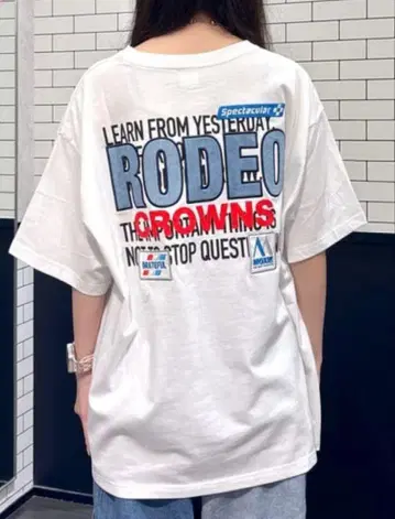 로데오 크라운 데님 아플리케 티셔츠 화이트 택 포함 새상품