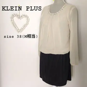 KLEIN PLUS 절개 원피스 시어 비쥬 아이보리 다크 그레이 M