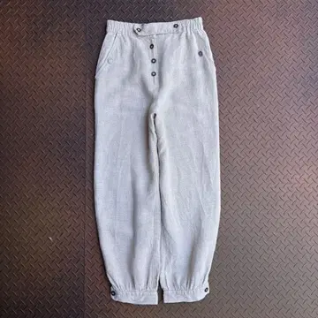 80-90s VTG 티롤리안 팬츠 코튼 린넨 장식 버튼 가우초