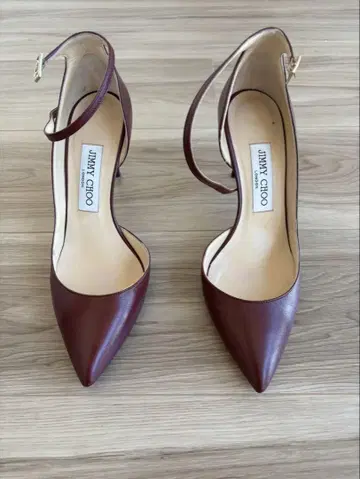 JIMMY CHOO 와인 레드 하이힐 펌프스
