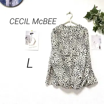 9606 CECIL McBEE 세실 맥비 긴팔 올 패턴 블라우스 L