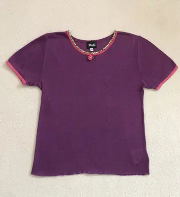 D&G 보라색 반팔 니트 XS 새상품급