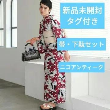 미개봉 새상품 택 포함 유카타, 오비, 일본 나막신 세트