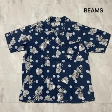 Beams 빔즈 알로하 셔츠 반팔 오픈 카라 셔츠 파인애플