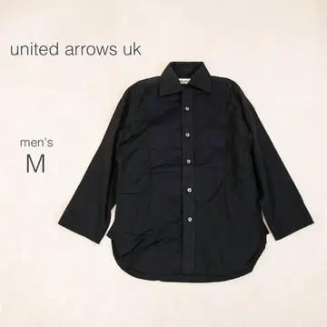 유나이티드 애로우즈 긴팔 셔츠 영국제 면 100 블랙 캐주얼 무지 M