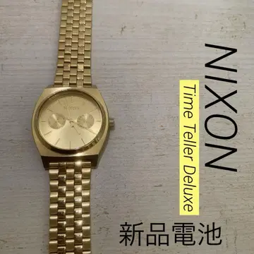 Nixon Time Teller Deluxe 손목시계 새상품 배터리 골드