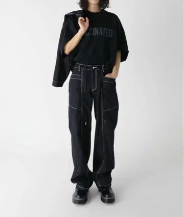 minsobi 스티치 데님 팬츠