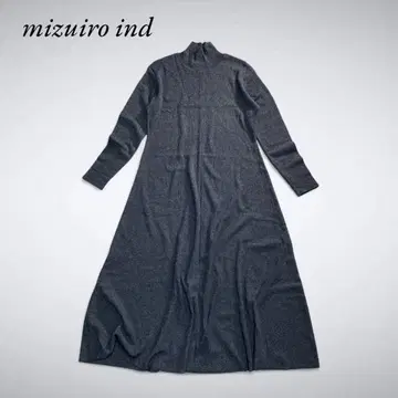 Z10-069 mizuiro ind 롱 니트 원피스 그레이 얇은 소재