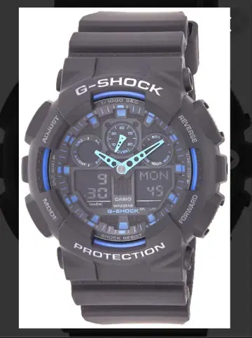 G-SHOCK 블랙/블루 디지털 시계
