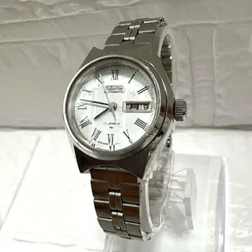 SEIKO 세이코 오토매틱 17석 데이데이트 실버 여성용 손목시계
