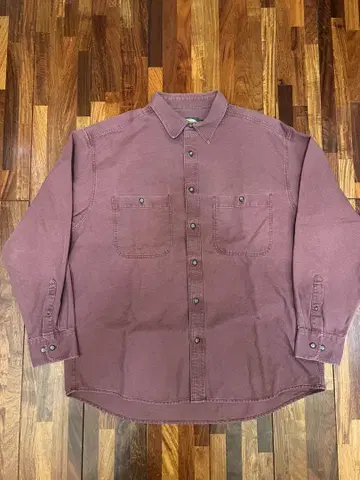 Cabela's 버건디 도비 직조 긴팔 셔츠
