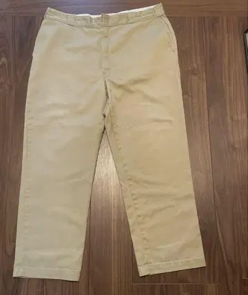 디키즈 874 90s USA제 베이지 압착 택 탈론 지퍼