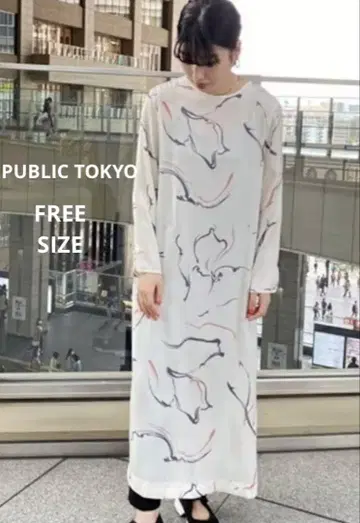 PUBLIC TOKYO 뉘앙스 페인트 긴팔 원피스 프리 사이즈