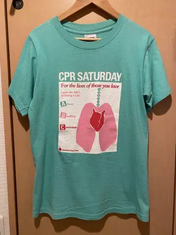 90s american red cross 심장 티셔츠