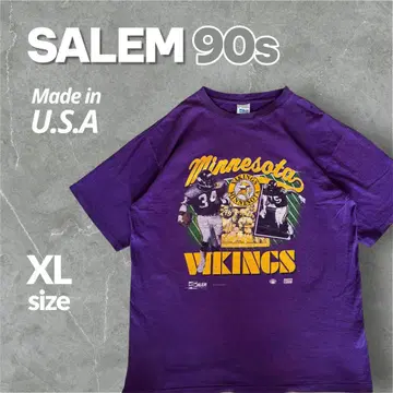 90s USA제 SALEM 미네소타 바이킹스 NFL 티셔츠 XL 보라색
