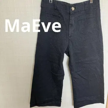 MaEve 큐롯 팬츠 빅 사이즈 블랙 라메 프론트 포켓