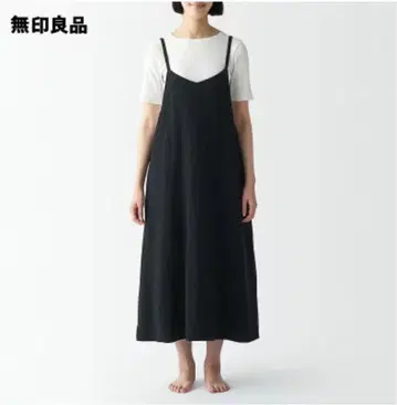 무인양품 치즈 크로스 거즈 원피스 L