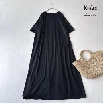 THE RERACS() 뒷면 턱 A 라인 원피스 블랙 맥시 길이