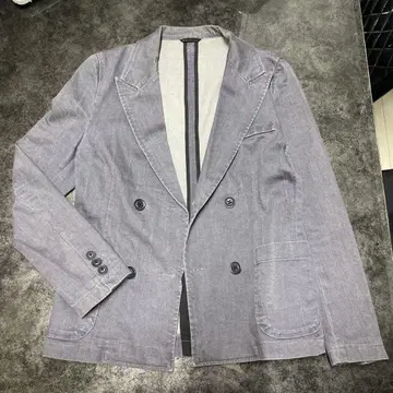 쿡 진 그레이 더블 버튼 테일러드 자켓
