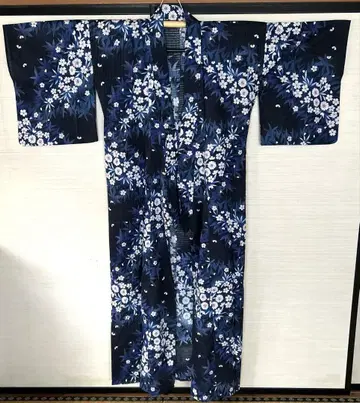 유카타 네이비 컬러 루즈한 사이즈 오비 포함