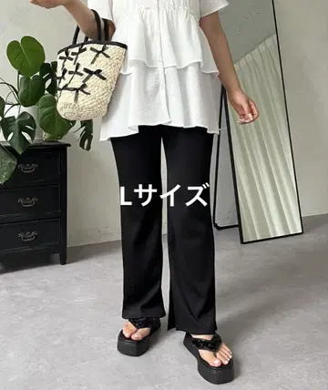 prose verse 사이드 슬릿 컷 리브 플레어 팬츠 L 사이즈