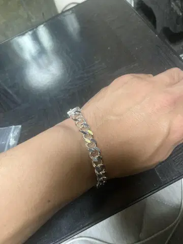 실버 925 팔찌 길이 20cm 두께 10mm