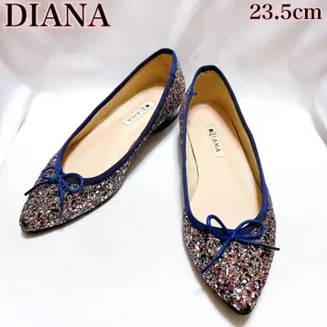 DIANA 다이애나 23.5cm 글리터 네이비 라메 가죽 리본