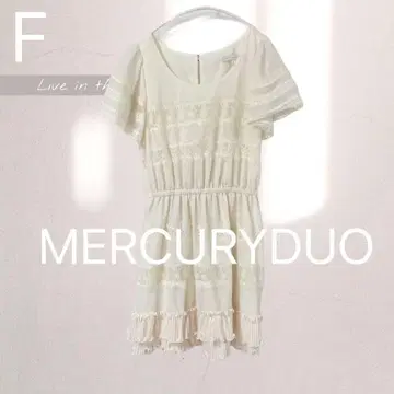 MERCURYDUO 머큐리 듀오 아이보리 반팔 원피스 F