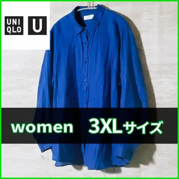 유니클로 프리미엄 린넨 셔츠 3XL 사이즈 455749 블루