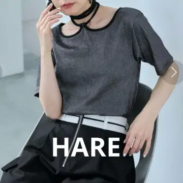 새상품급 HARE 하레 글리터 스트링 리브 탑