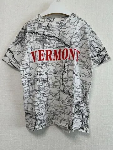 VERMONT 지도 패턴 반팔 티셔츠 90s