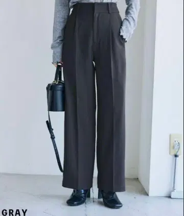 베이스먼트 온라인 센터 프레스 와이드 팬츠 XS 그레이