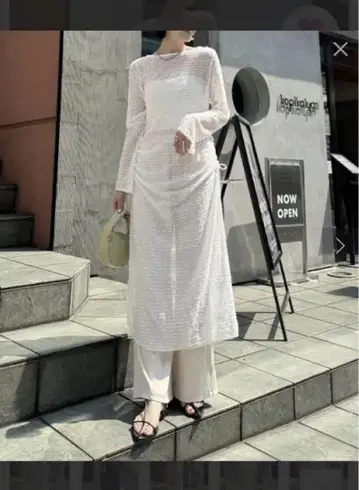 mystic 긴팔 샤이니 백산 원피스