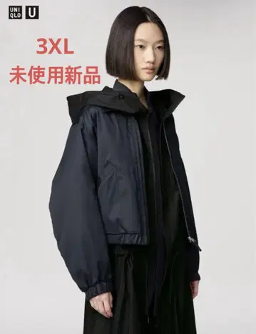 새상품 uniqlo u 유니클로 u 집업 숏 블루종 블랙 3XL
