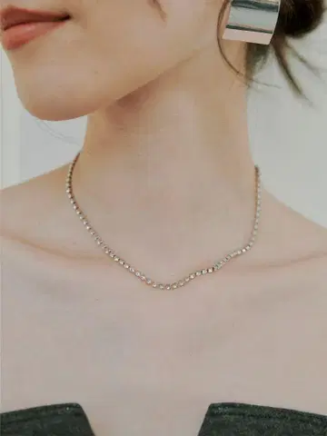 아누아스 다이아 레인 목걸이 실버 미사용 새상품