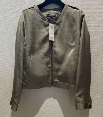 노카라 자켓, 새틴 카키, 새상품