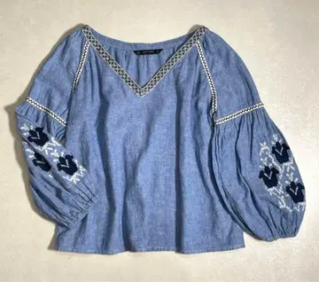 ZARA 자수 블라우스 셔츠 에스닉 M