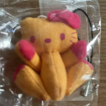 산리오 봉제 인형 스트랩 오렌지