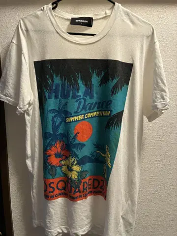 DSQUARED2 훌라 댄스 티셔츠 L 화이트