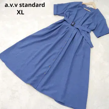 a.v.v standard 린넨 허리 턱 원피스 블루 XL