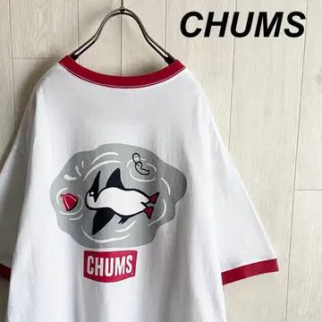 참스 CHUMS 양면 프린트 로고 링거 반팔 티셔츠 링거 T